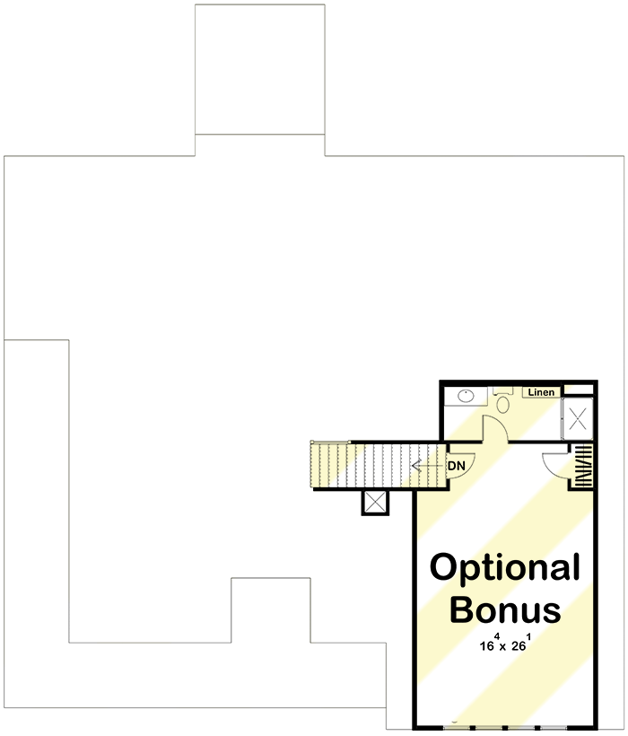 Plan 623000DJ: 3-Bedroom Craftsman Home Plan with Deep Bracketed Eaves and a Wraparound Porch - Floor Plan - Optional Bonus Level - Country, Craftsman, New American, Northwest