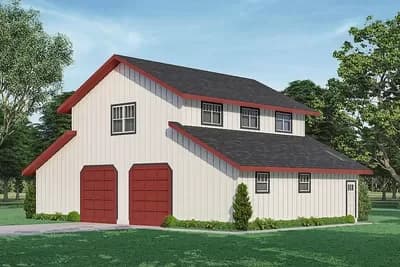 2-Car Barn-like Garage with Great Storage Potential