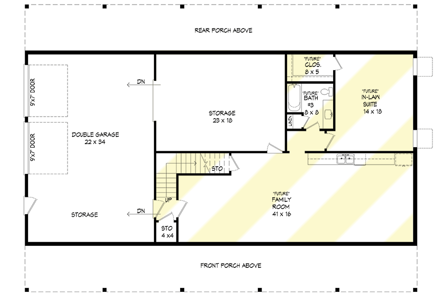 Plan 68772VR: 3-Car Country Ranch House Plan with a Drive-Under Garage and In-law Suite Potential - Floor Plan - 2nd Floor - Mountain, Ranch, Traditional, Vacation