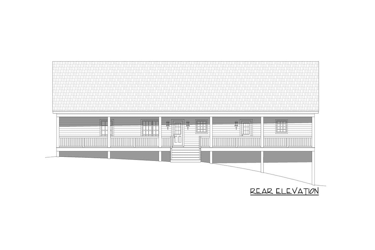 Plan 68772VR: 3-Car Country Ranch House Plan with a Drive-Under Garage and In-law Suite Potential - Image #4 - Mountain, Ranch, Traditional, Vacation