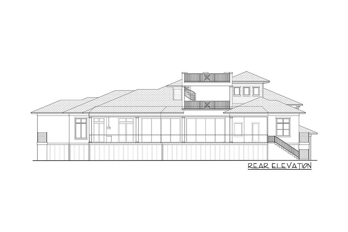 Plan 65684BS: Luxury 4-Bed Home Plan with Cart Storage in 3-Car Garage - Image #5 - Coastal, European, Florida-Style, Mediterranean, Southern, Transitional