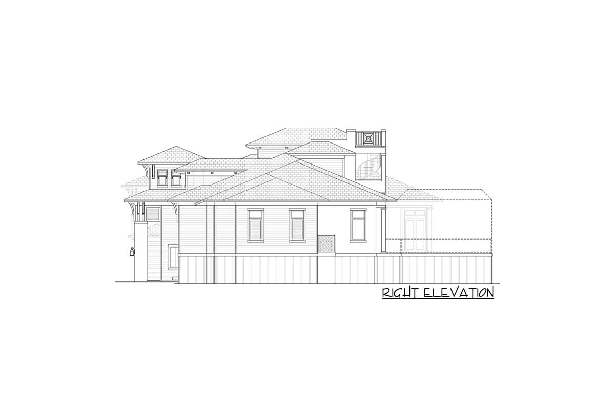 Plan 65684BS: Luxury 4-Bed Home Plan with Cart Storage in 3-Car Garage - Image #6 - Coastal, European, Florida-Style, Mediterranean, Southern, Transitional