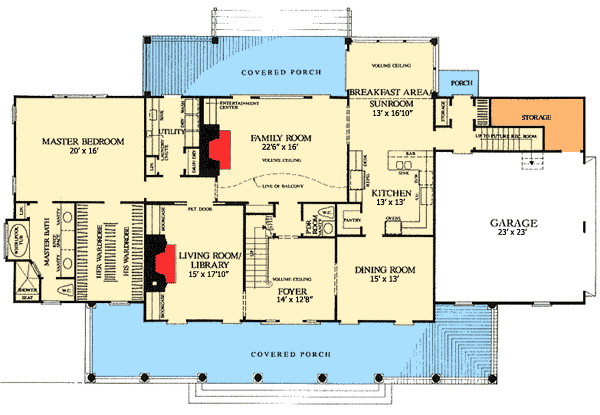 Plan 32580WP: Classic Country Home Plan - Floor Plan - Main Level - Country, Southern