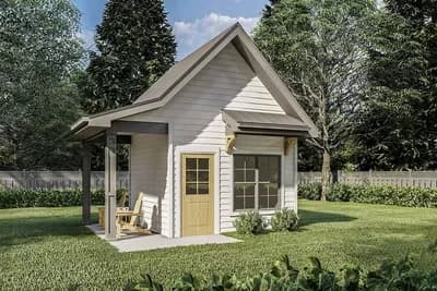 Cottage-style Shed with Side Porch