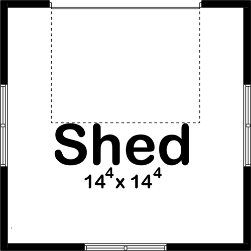 Plan 623005DJ: Country-style Shed Plan with Barn-like Doors - Floor Plan - Main Level - Cottage, Country, Traditional