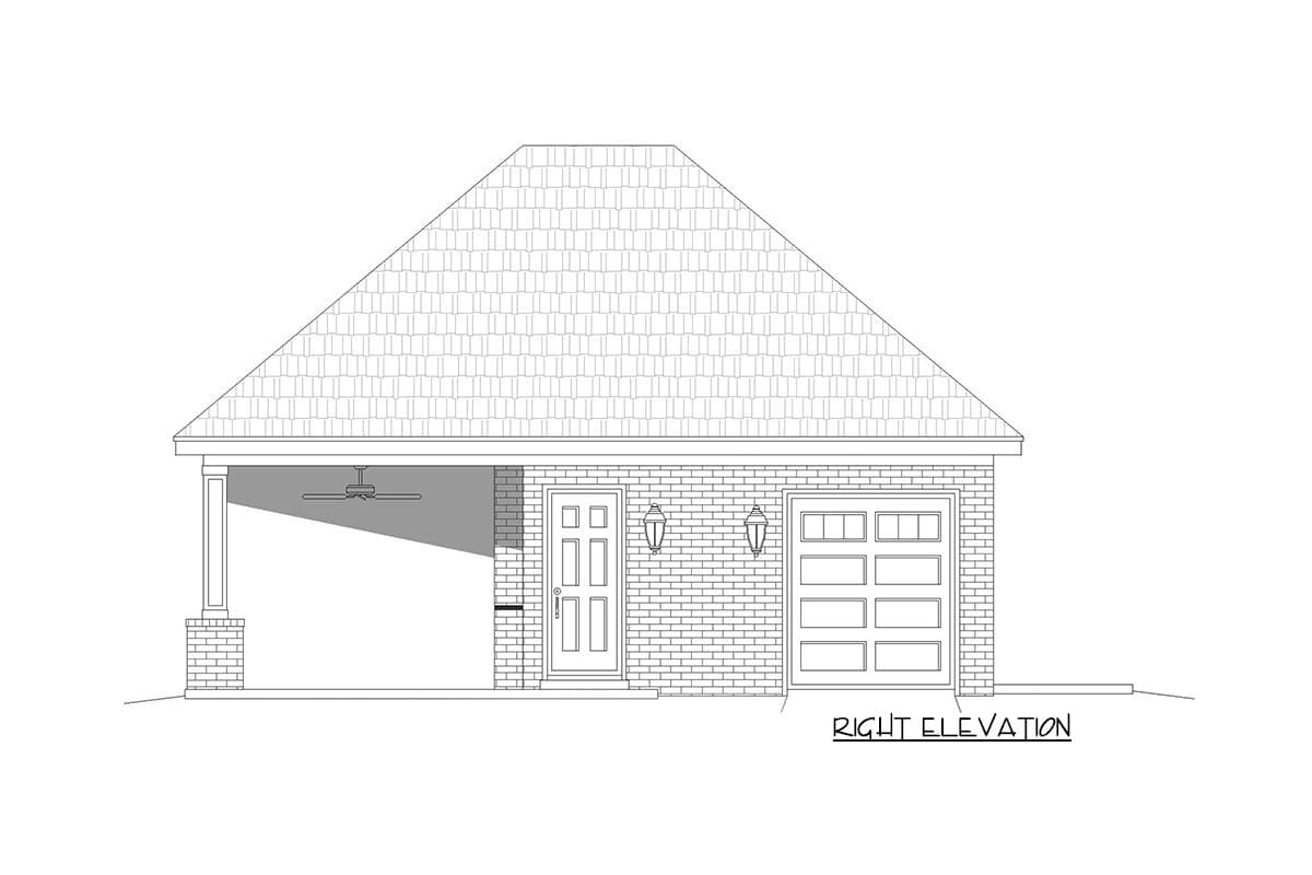 Plan 68773VR: Poolhouse with a Hip Roof and Lots of Storage - Image #5
