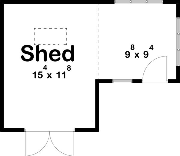Plan 623007DJ: Tall Shed with Two Entrances - Floor Plan - Main Level - Country, Farmhouse, Modern Farmhouse, Southern, Traditional