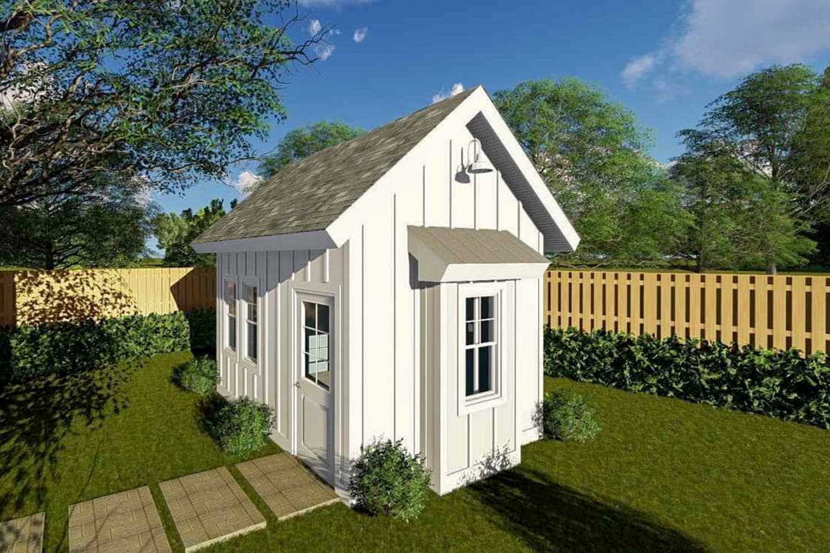 Plan 623009DJ: Shed Plan with Board and Batten Siding - Image #4 - Country, Farmhouse, Modern Farmhouse, Traditional
