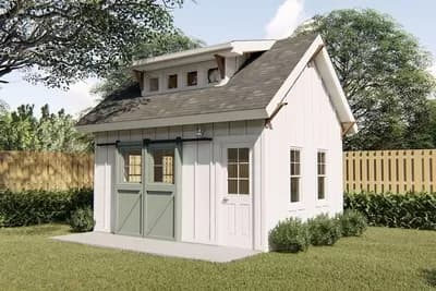 Modern Farmhouse Shed with Shed Dormer