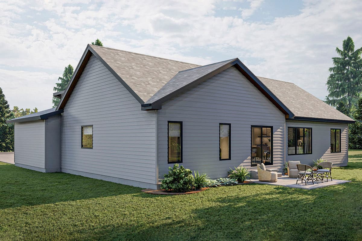 Plan 623014DJ: 3-Bed Contemporary House Plan with Open-Concept Living Space - 1824 Sq Ft - Image #5 - Contemporary, Mid Century Modern, Modern, Northwest