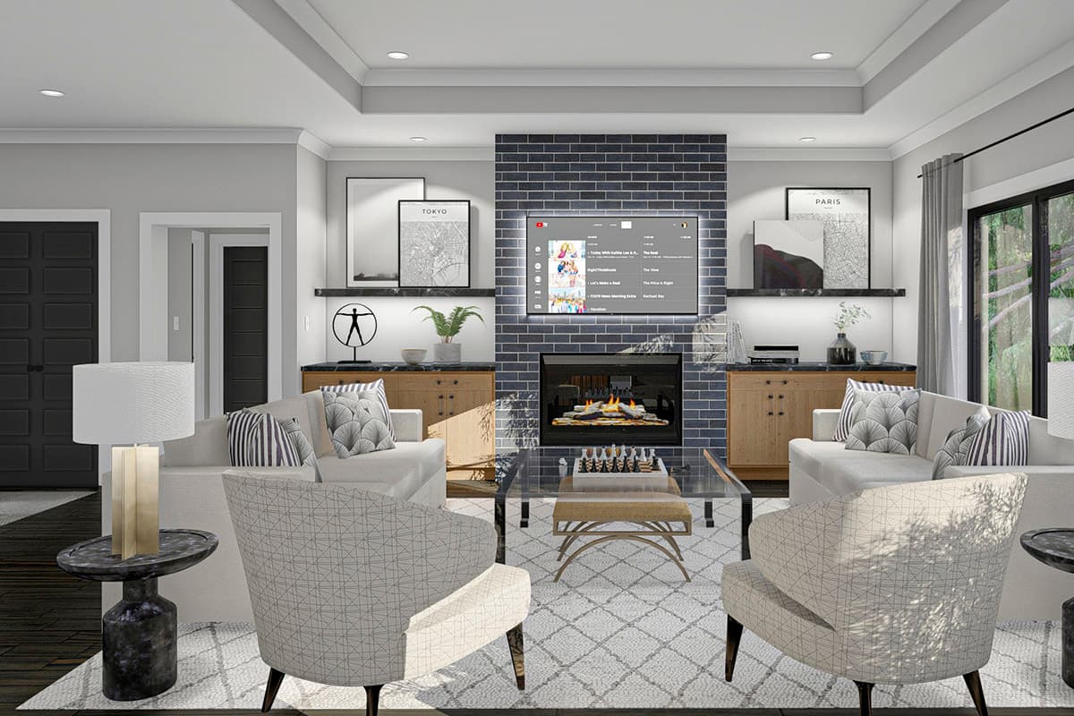 Plan 623014DJ: 3-Bed Contemporary House Plan with Open-Concept Living Space - 1824 Sq Ft - Image #6 - Contemporary, Mid Century Modern, Modern, Northwest