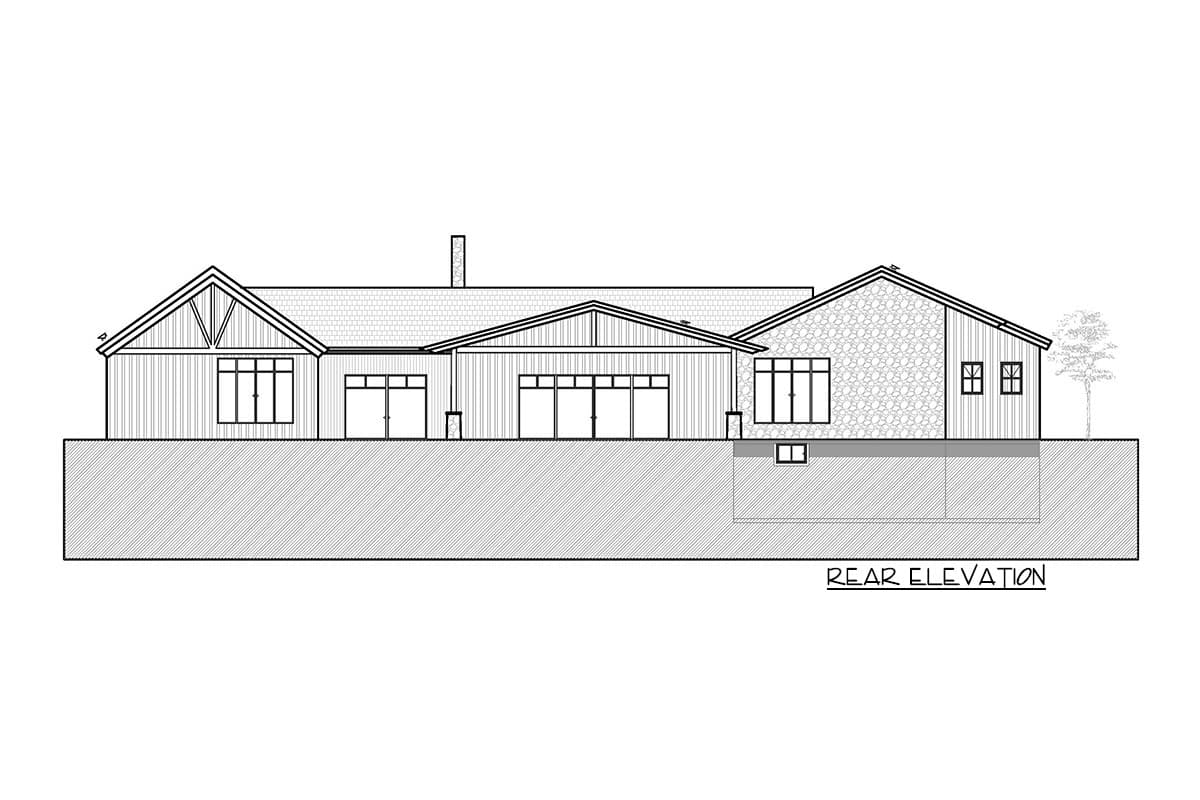 Plan 311030RMZ: Spacious Ranch House Plan with Wine Cellar and Flex Room - Image #4 - Craftsman, Mid Century Modern, New American, Northwest, Ranch