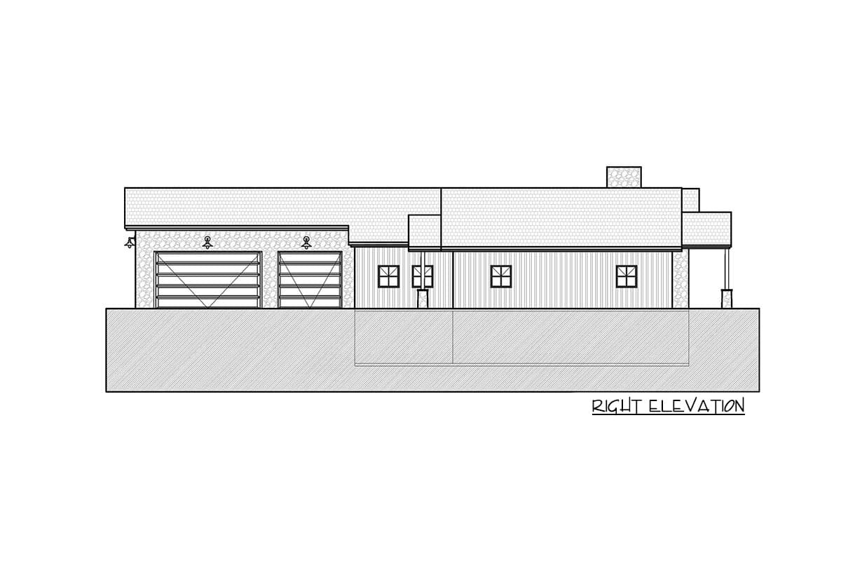 Plan 311030RMZ: Spacious Ranch House Plan with Wine Cellar and Flex Room - Image #5 - Craftsman, Mid Century Modern, New American, Northwest, Ranch