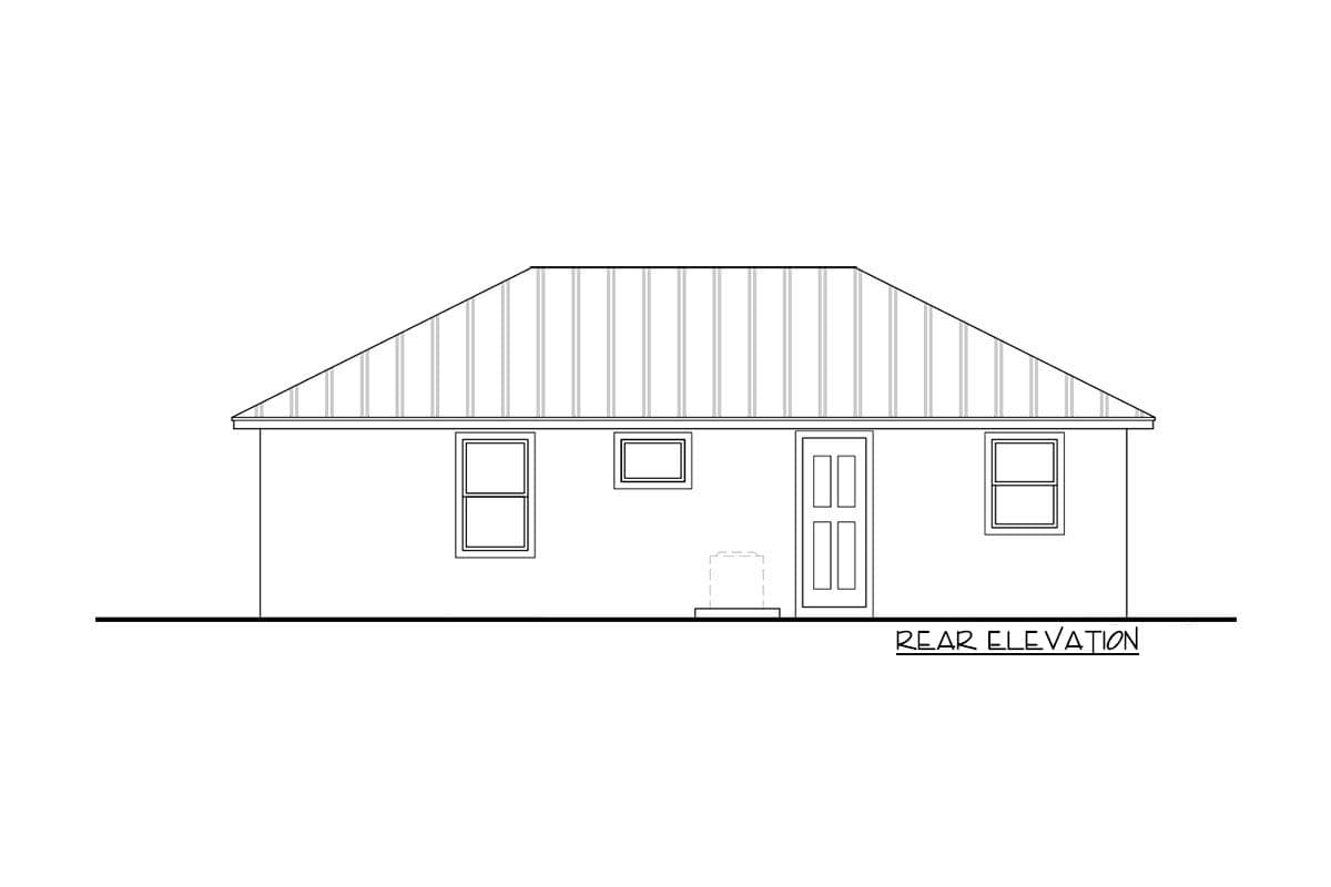 Plan 65685BS: Rectangular Tiny Home Plan with 2 Bedrooms - Image #4 - Contemporary, Florida-Style, Southern