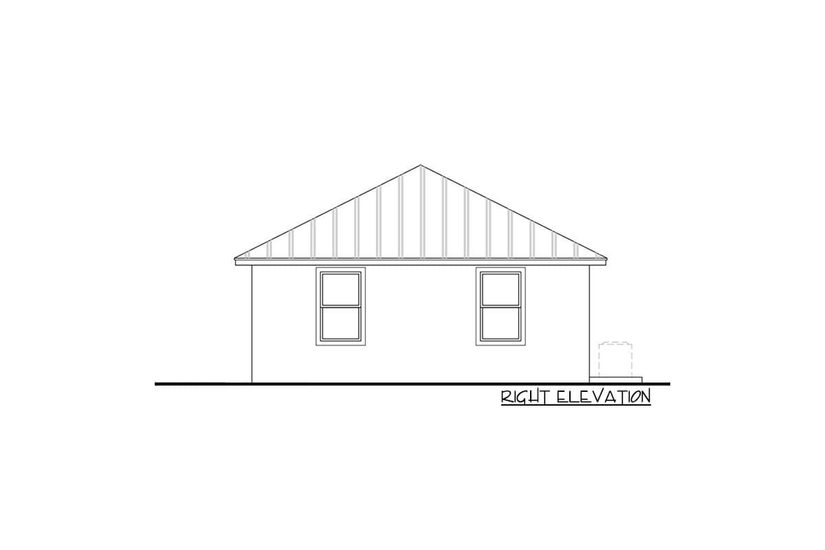 Plan 65685BS: Rectangular Tiny Home Plan with 2 Bedrooms - Image #5 - Contemporary, Florida-Style, Southern