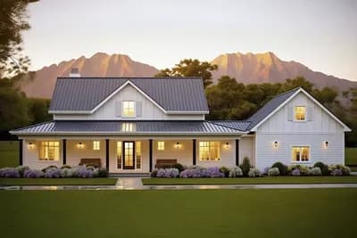 Modern Farmhouse Plan with Home Office and Optional Bonus Rooms