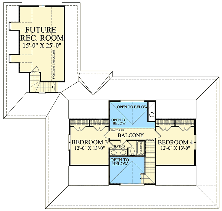 Plan 32585WP: Southern Sweetheart With Wraparound - Floor Plan - 2nd Floor - Country, Farmhouse, Traditional