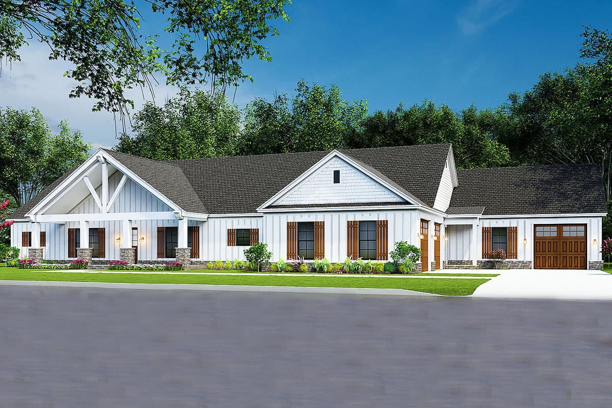 Plan 70812MK: Multi-generational Ranch Home Plan with 1-Bed Apartment Attached - 3777 Sq Ft - Image #9 - Country, Craftsman, New American, Ranch