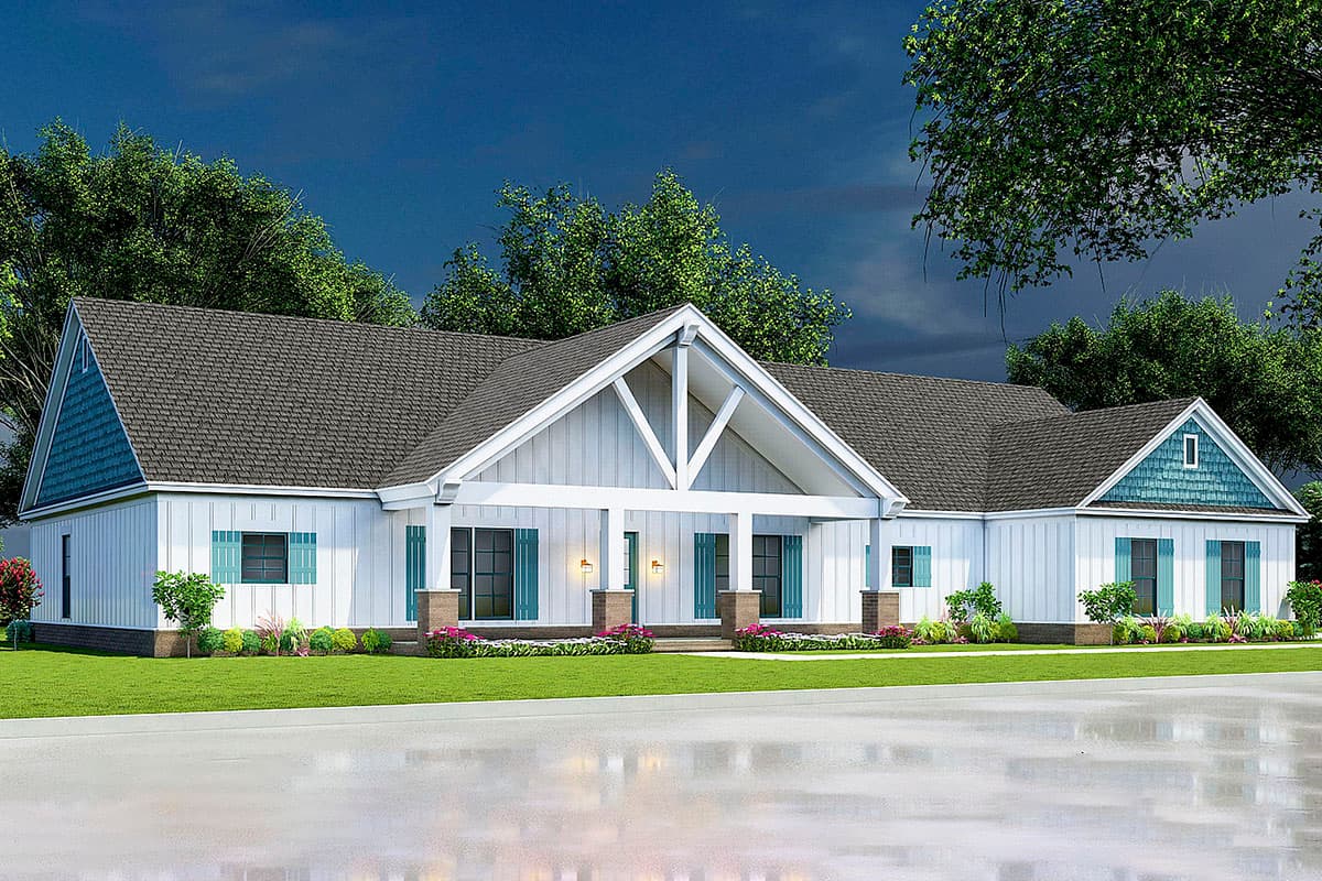 Plan 70812MK: Multi-generational Ranch Home Plan with 1-Bed Apartment Attached - 3777 Sq Ft - Image #5 - Country, Craftsman, New American, Ranch