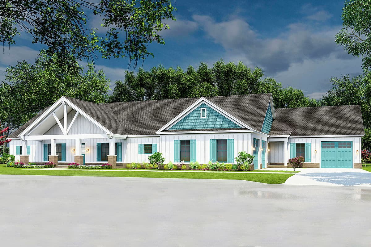 Plan 70812MK: Multi-generational Ranch Home Plan with 1-Bed Apartment Attached - 3777 Sq Ft - Image #6 - Country, Craftsman, New American, Ranch
