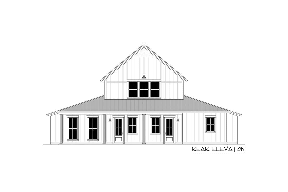 Plan 51867HZ: Rustic Farmhouse with Two-Story Great Room and Loft - 2992 Sq Ft - Image #19 - Barndominium, Country, Farmhouse, Modern Farmhouse, New American, Rustic, Traditional