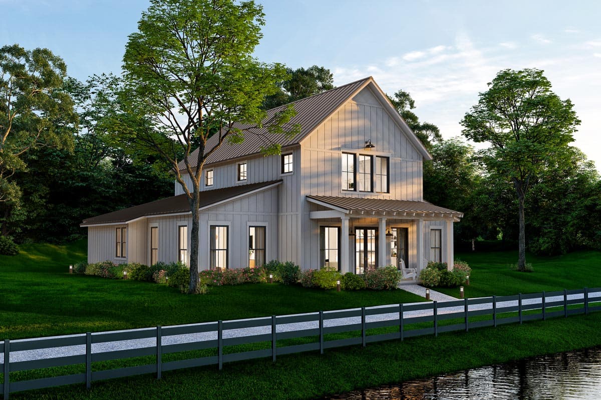 Plan 51867HZ: Rustic Farmhouse with Two-Story Great Room and Loft - 2992 Sq Ft - Image #16 - Barndominium, Country, Farmhouse, Modern Farmhouse, New American, Rustic, Traditional