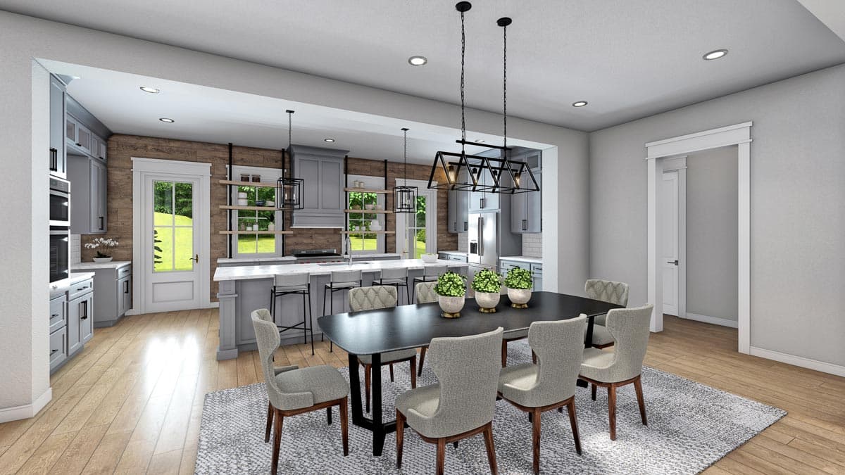 Plan 51867HZ: Rustic Farmhouse with Two-Story Great Room and Loft - 2992 Sq Ft - Image #9 - Barndominium, Country, Farmhouse, Modern Farmhouse, New American, Rustic, Traditional