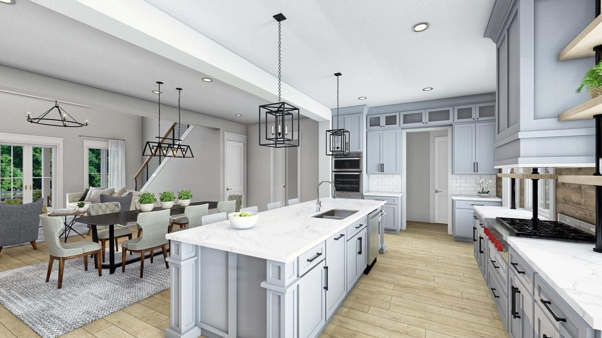 Plan 51867HZ: Rustic Farmhouse with Two-Story Great Room and Loft - 2992 Sq Ft - Image #11 - Barndominium, Country, Farmhouse, Modern Farmhouse, New American, Rustic, Traditional