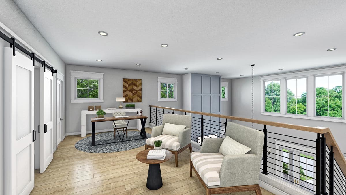 Plan 51867HZ: Rustic Farmhouse with Two-Story Great Room and Loft - 2992 Sq Ft - Image #12 - Barndominium, Country, Farmhouse, Modern Farmhouse, New American, Rustic, Traditional