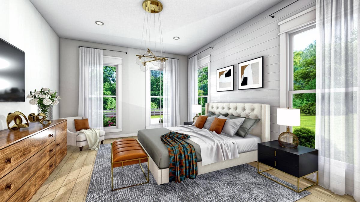 Plan 51867HZ: Rustic Farmhouse with Two-Story Great Room and Loft - 2992 Sq Ft - Image #13 - Barndominium, Country, Farmhouse, Modern Farmhouse, New American, Rustic, Traditional