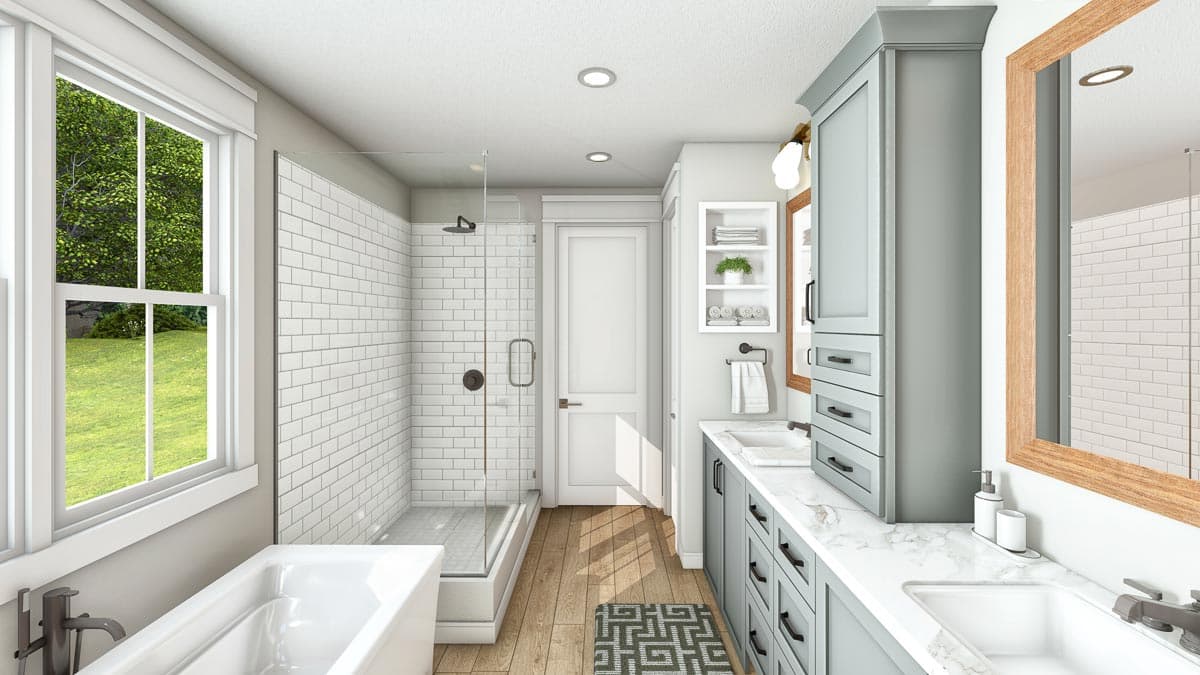 Plan 51867HZ: Rustic Farmhouse with Two-Story Great Room and Loft - 2992 Sq Ft - Image #14 - Barndominium, Country, Farmhouse, Modern Farmhouse, New American, Rustic, Traditional