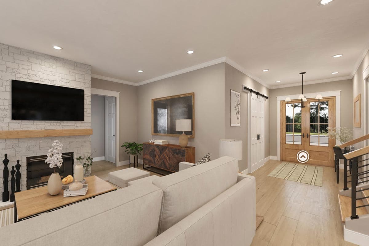 Plan 51869HZ: 2-Story Modern Farmhouse with Home Office and Large Rear Porch - Virtual Tour Cover Image - Country, Craftsman, Modern Farmhouse, New American