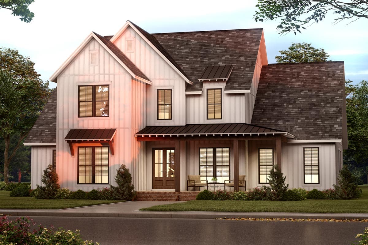 Plan 51869HZ: 2-Story Modern Farmhouse with Home Office and Large Rear Porch - Image #14 - Country, Craftsman, Modern Farmhouse, New American