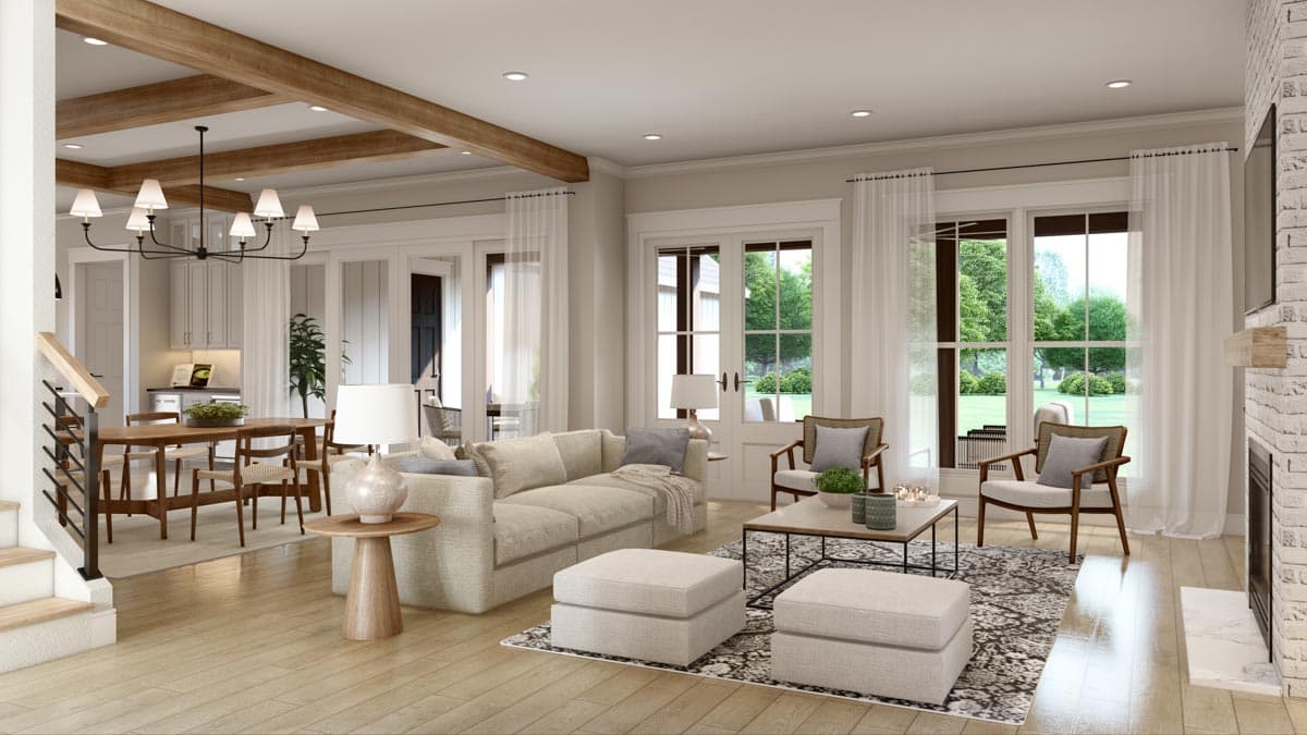 Plan 51869HZ: 2-Story Modern Farmhouse with Home Office and Large Rear Porch - Image #5 - Country, Craftsman, Modern Farmhouse, New American