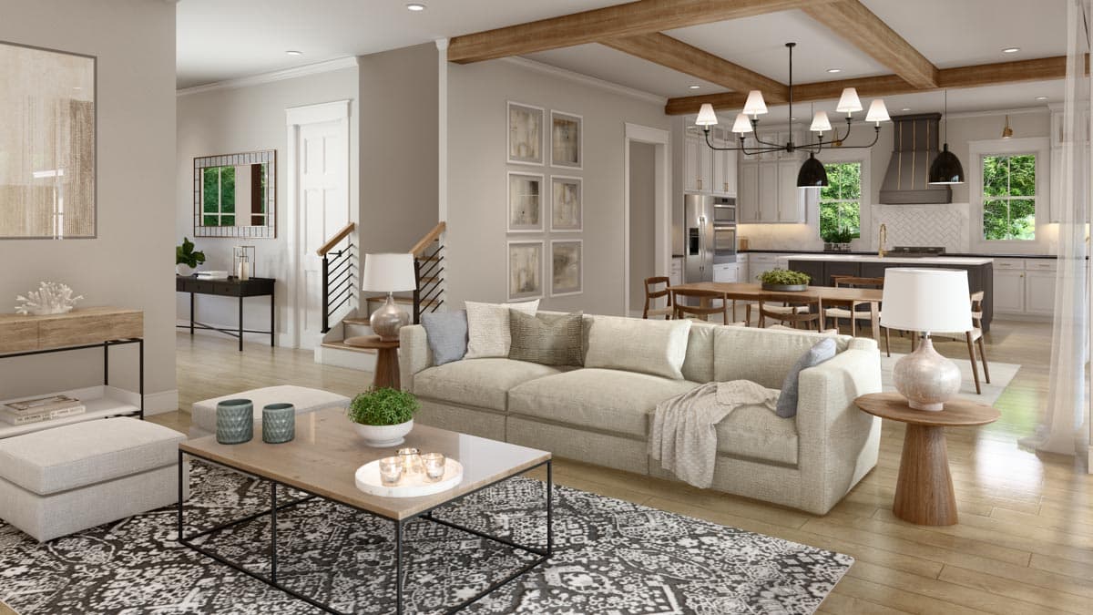 Plan 51869HZ: 2-Story Modern Farmhouse with Home Office and Large Rear Porch - Image #6 - Country, Craftsman, Modern Farmhouse, New American