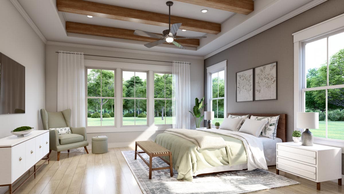 Plan 51869HZ: 2-Story Modern Farmhouse with Home Office and Large Rear Porch - Image #10 - Country, Craftsman, Modern Farmhouse, New American