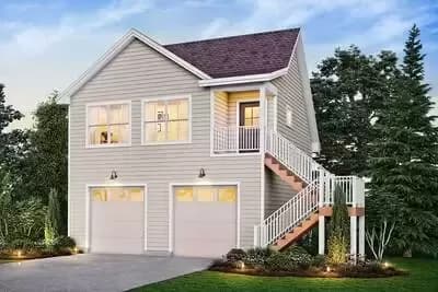 Craftsman Carriage House Plan with 2-Car Garage