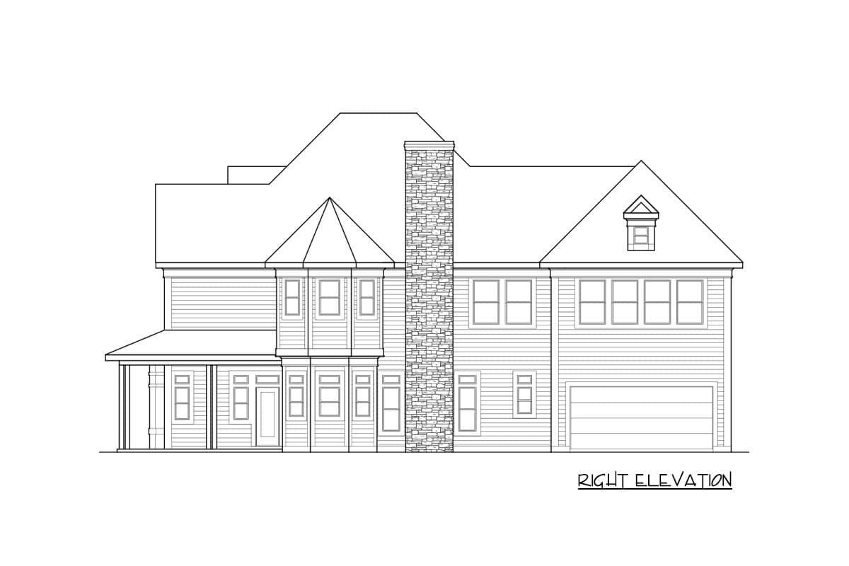 Plan 19247GT: 2-Story Victorian Home Plan with Craft Room above Garage - Image #4 - Country, Victorian