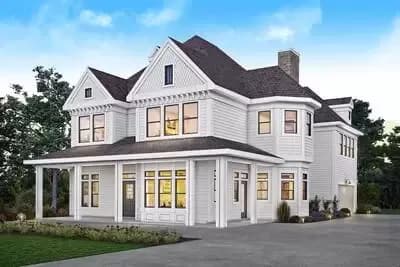 2-Story Victorian Home Plan with Craft Room above Garage