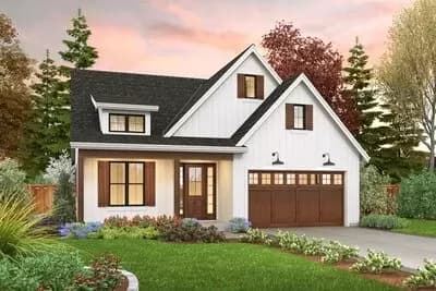 4-Bed Modern Cottage with Rear Covered Porch and Double Garage