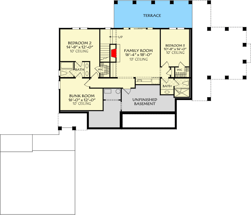 Plan 710394BTZ: Country Home Plan for the Sloping Lot with Flex Room Above the Detached Garage - Floor Plan - 3rd Floor - Country, Southern, Traditional