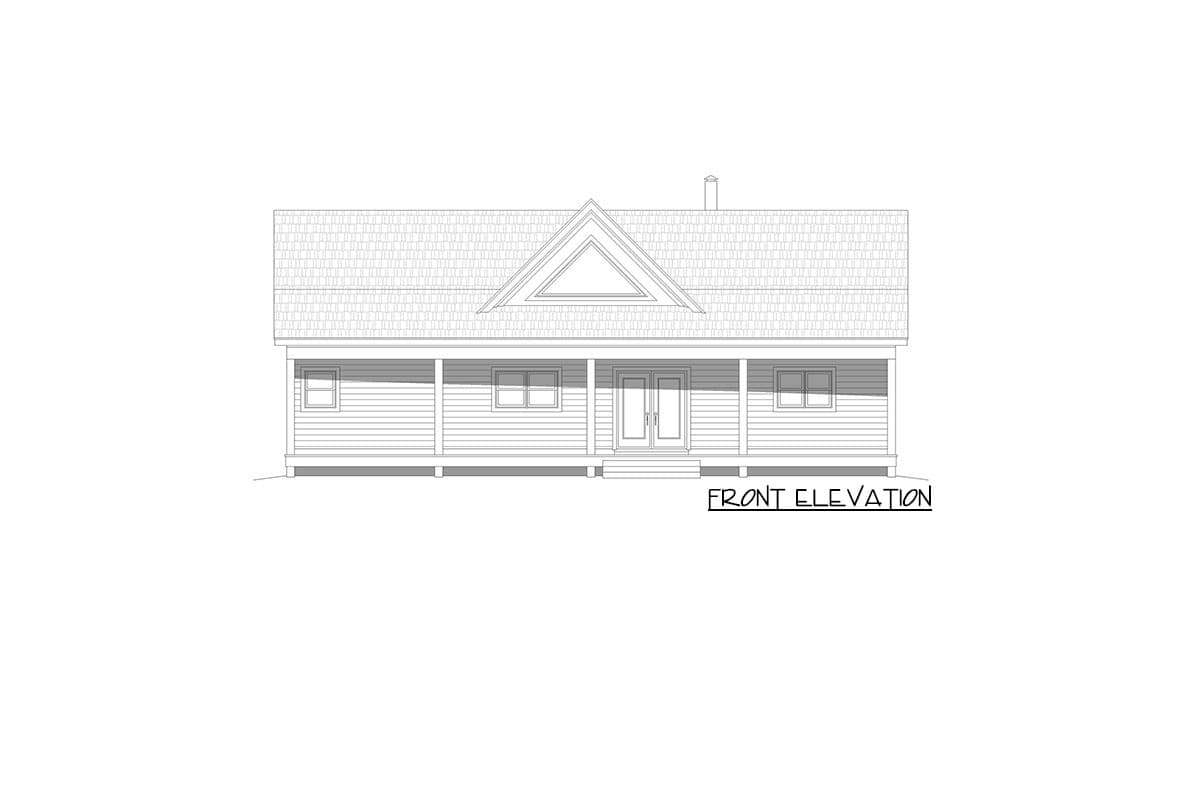 Plan 68777VR: Lake House with Drive-under Garage in Back and an Open Vaulted Interior - Image #6 - Country, Mountain, Ranch
