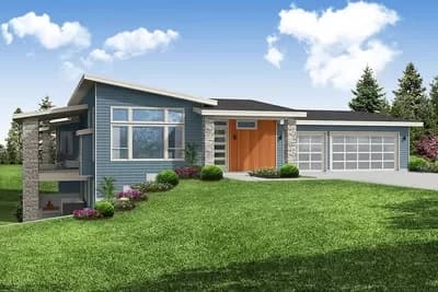 3-Bed Modern House Plan Designed For Your Side-Sloping Lot
