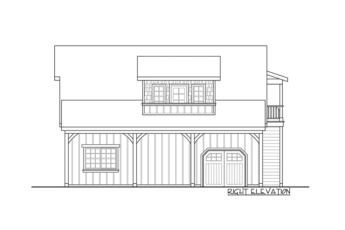 Plan 720053DA: 2-Car Detached Garage with Balcony Off Upstairs Loft - Image #4 - Country, Craftsman, Rustic