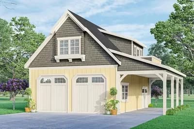 2-Car Detached Garage with Balcony Off Upstairs Loft
