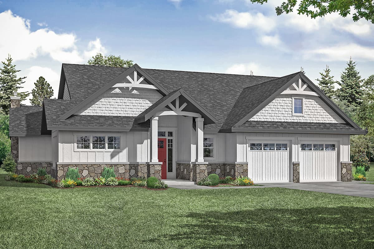 Plan 720058DA: One-story New American House Plan with Pocket Home Office and a Dog Room - Image #9 - Country, Craftsman, New American, Ranch