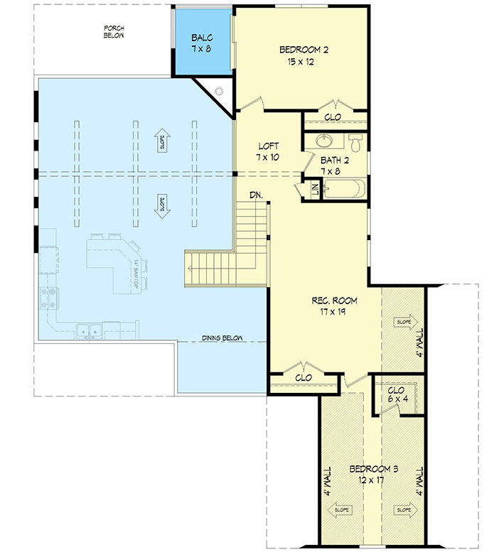 Plan 68778VR: Country Farmhouse Plan with Loft Overlooking the Great Room and an Outdoor Balcony  - Floor Plan - 2nd Floor - Country, Craftsman, Farmhouse, Mountain, New American