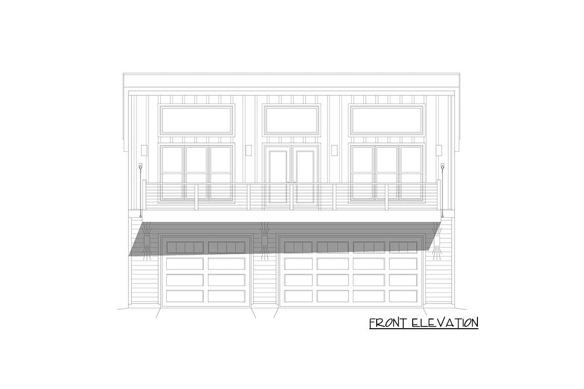 Plan 68779VR: 3-Car Modern Garage Apartment with Balcony - Image #7 - Contemporary, Mountain