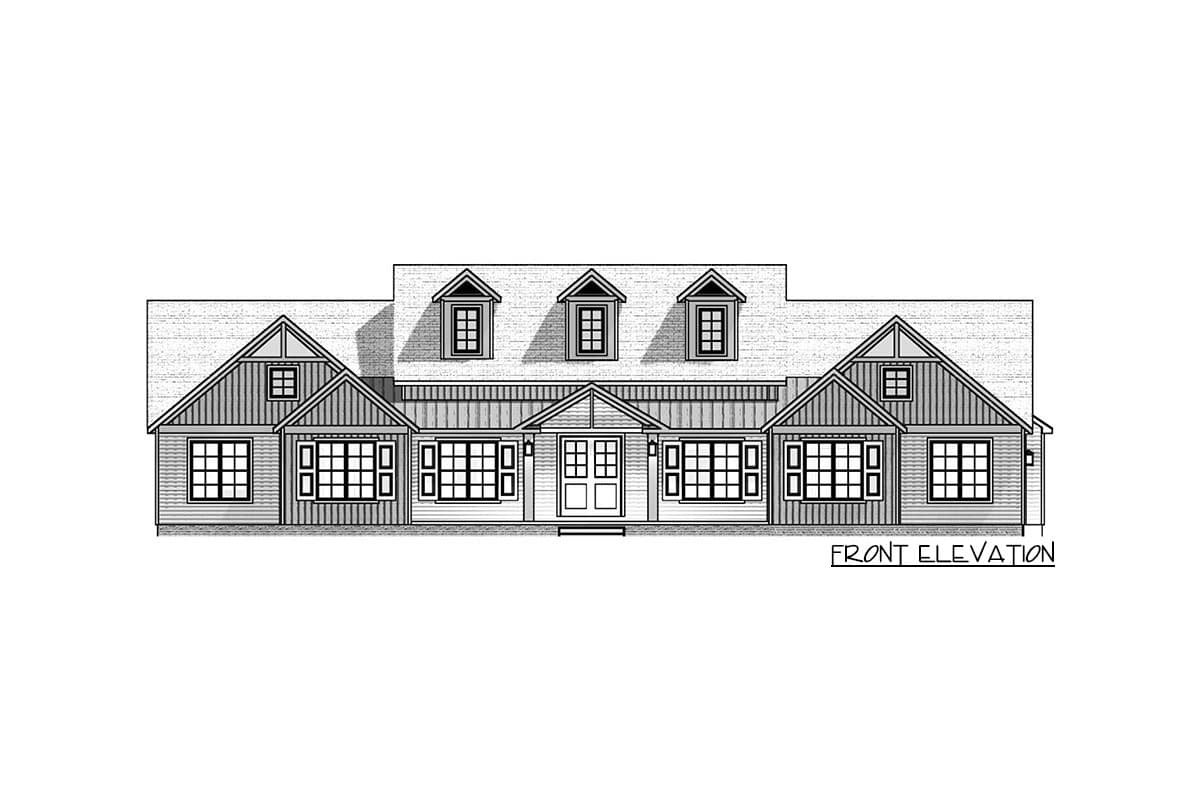 Plan 911011JVD: 4-Bed Modern Farmhouse House Plan with Home Office - 3345 Sq Ft - Image #4 - Country, Craftsman, Modern Farmhouse, Traditional