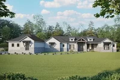 1-Story Contemporary Home Plan with In-Law Suite with Full Kitchen